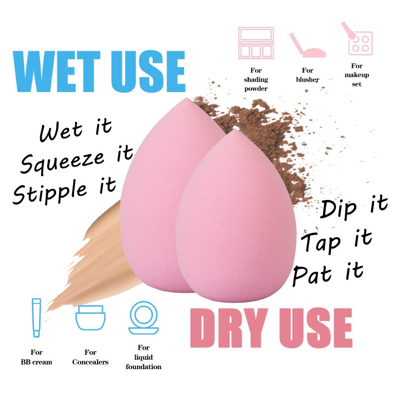 S SUSANN Makeup Sponge Blender Beauty Sponge Set 12pcs and Beauty Foundation Sponge Blender Holder 1PCS,Blending Sponges Cosmetic Puff Flawless for Cream, Liquid Foundation & Powder,Gift for Women - Image 4